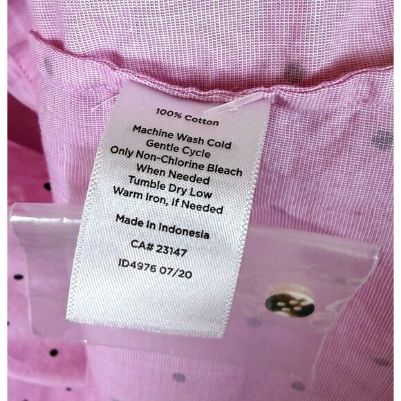 Talbots Cotton Feminine Popover Blouse Size 1X Plus Pink Polka Dot Preppy Office - Picture 7 of 7